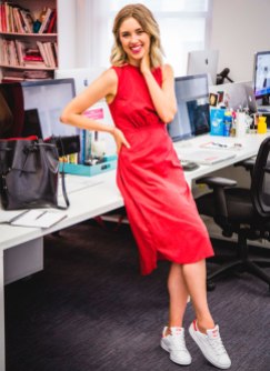red-dress-sneakers-office-look